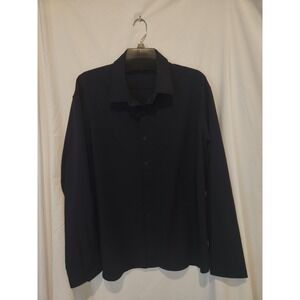 Mercer + Mettle Mens 2XL Navy Blue Long Sleeve Button Down Dress Shirt